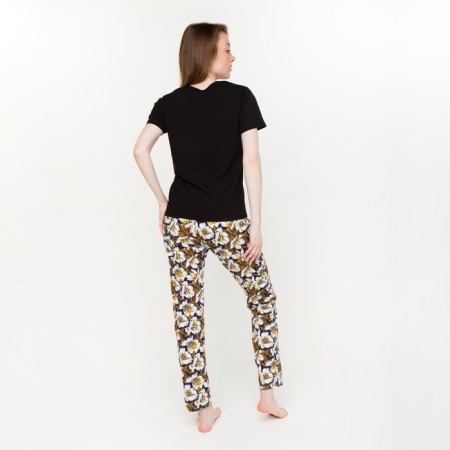 Female set (T -shirt, trousers), black color, size 46-3