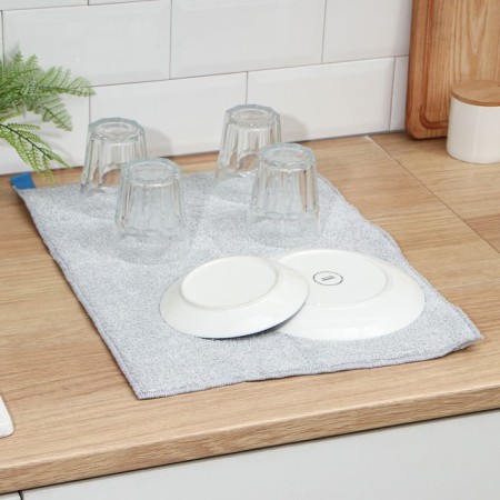 Drying rug of dishes “Loft”, 38 × 50 cm, microfiber, light-gray color