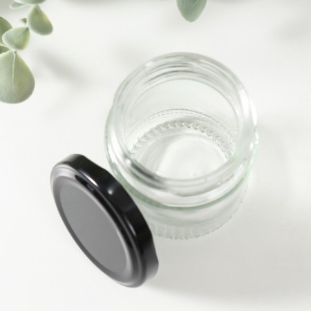 Bank for candles glass with a “transparency” lid 150 ml 6x6x8 cm-2