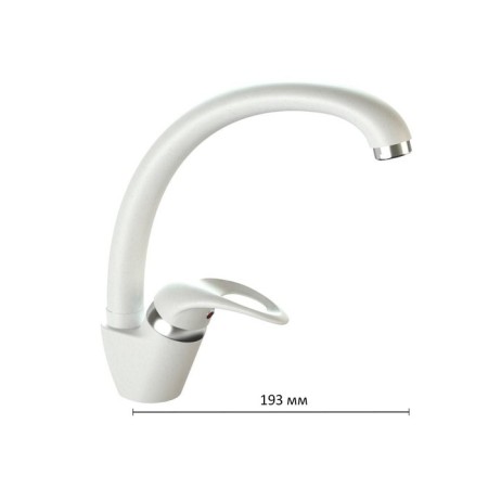 Karelian stone kitchen mixer KM003/Q1, single -leaf, matte, white ice
