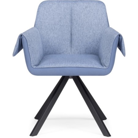 Chair on the metal frame Caita metal/fabric, black/blue 66x53x86 cm-1