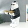 Souvenir Polystone stand "White bear in a black jacket, with glasses and hat" 69x34.5x42.5 cm