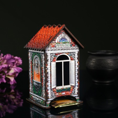 Tea house "House made of red brick", 9.8 × 9.8 × 17.4 cm