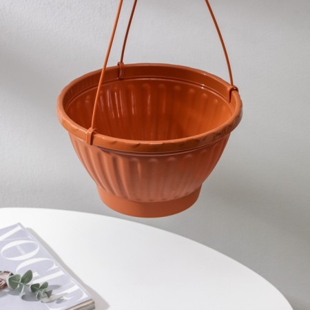 Street Kashpo for flowers suspended "Mirabel", 2.5 l, brown color-3