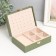 Casket to the leatherette for jewelry "Matte surface. Rectangular" Green 16x11.5x5.5 cm