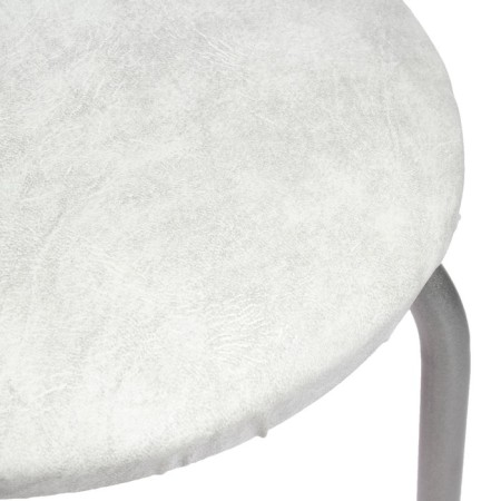 Stool "economy" silver metallic/white marble-1