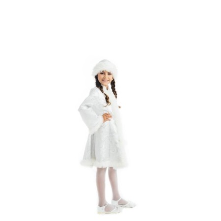 Children's carnival costume "Snow Maiden", white brocade, fur coat, hat, p. 34, height 134 cm-1