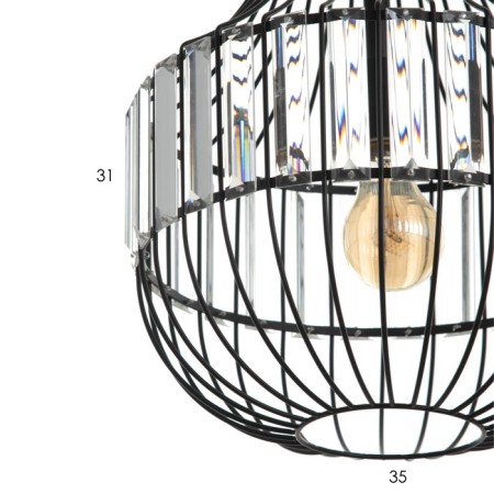 Bayerlux "Grelin" chandelier E27 40W black 30x30x70 cm-4