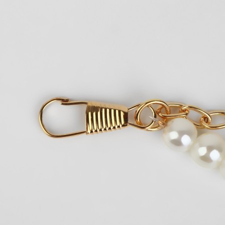 A chain for a bag, with carbines, with pearls, d = 8 mm, 7 × 5 mm, 20 cm, gold color-1