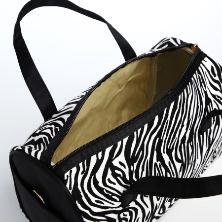 Cosmetic bag with lightning, black/white color-2