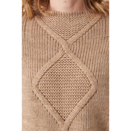 Female jumper, size 48, beige color-6