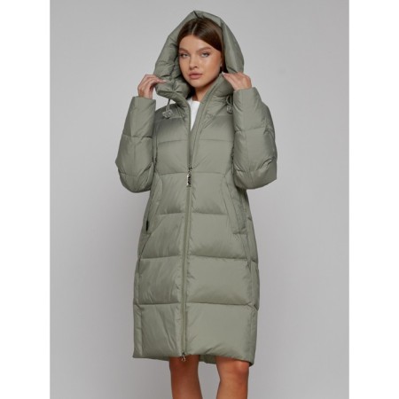 Coat insulated winter female, size 42, green color-4