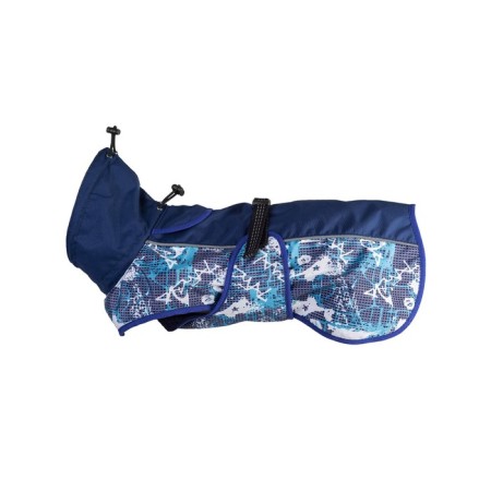 Popon for dogs No. 3 with Fleas lining (DS 35 cm) blue