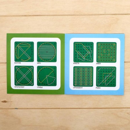 Bilateral George “Funny Animals” with interchangeable pictures and rubber bands, according to the Montessori method, tablet color mix-6