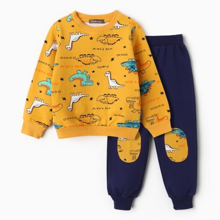 A set for a boy (sweatshirt, trousers), mustard color, height 92 cm