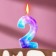 Candle in the cake on the skewer "Galaxy", the number is 2, 5.5 cm