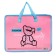 Folder with A4 handles, 335 x 260 x 100 mm, plastic, pens-textiles, DEVENTE FASHION Bear, pink