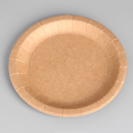 Disposable plate "craft" with board, cardboard, 18 cm-1