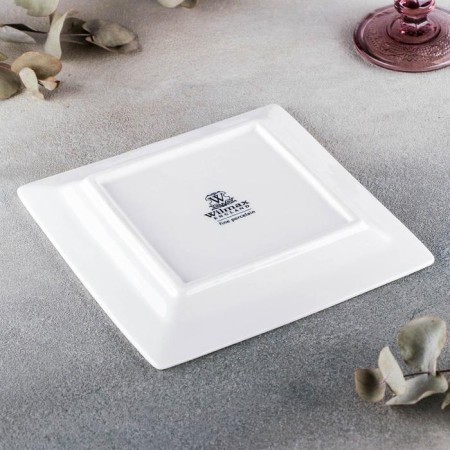Porcelain Square Wilmax Stella, 18.5 × 18.5 cm, white color-3