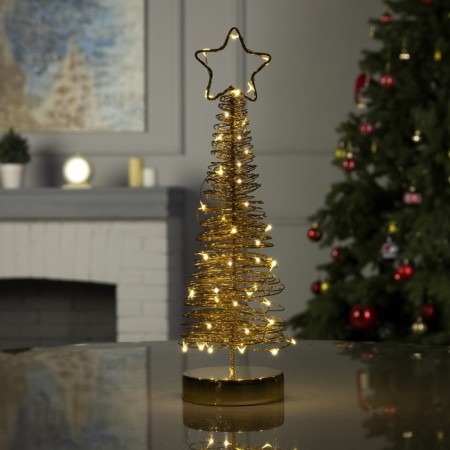 LED figure "Flower tree" 10 × 38 × 10 cm, metal, batteries AAAX3 (not in the kit), glow warm white