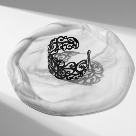 Bracelet Metal "Karka" Fest lady, pattern, black color, 6 cm-4