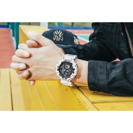 Watch is electronic watch, with an alarm clock, D-5.3 cm, strap L-26 cm, 5 atm, white-2