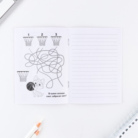 Set: notebook A6, pencils (2 pcs.) And wax crayons (4 pcs.)-9