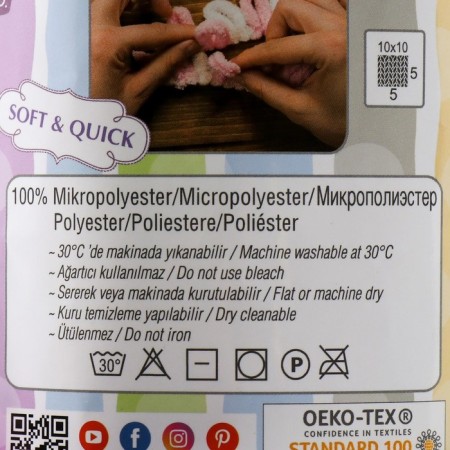 Yarn "Puffy Color" 100 % micropoliester 9m/100g (6070)-3