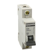 Circuit breaker automatic IEK Generica VAL47-29, 1P, 25 A, 4.5 KA, HAR-KA