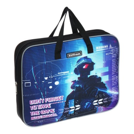 Folder with A4+handles, 360 x 290 x 70 mm, textile, Erichkrause Cyber ​​Game 60240-1