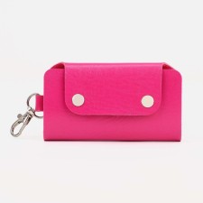 Key of buttons, length 11 cm, 7 carabiners, fuchsia color