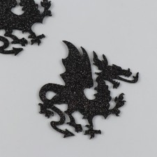 Glue -based Dragon Based Decor 5.5x6 cm, black set 2 pcs Foam Glitter
