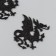 Glue -based Dragon Based Decor 5.5x6 cm, black set 2 pcs Foam Glitter