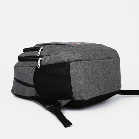 Male backpack on a zipper, 2 parts with a zipper, 5 external pockets, color gray color-5