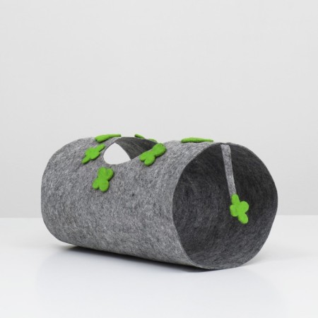 Tunnel for cats with a toy, 45 x 25 cm from felt-5