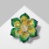 Brooch "Flower" Fairytale, the color rainbow green in silver