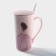 Ceramic mug with a lid and a spoon "Ball splendor", 300 ml, color mix