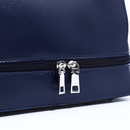Bag Cross-Bodi with a zipper, blue color-3