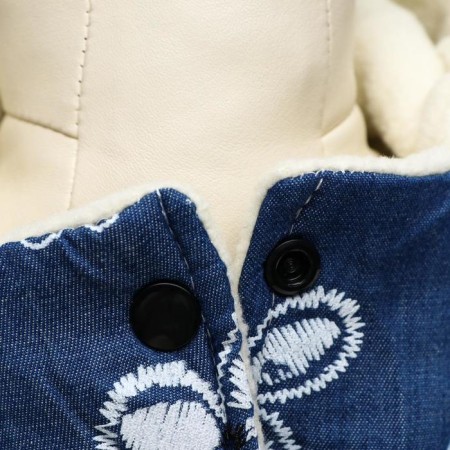 Jacket for dogs with flowers, XL (DS 35 cm, Osh 32 cm, og 49 cm), dark blue-7