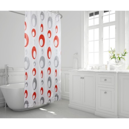 Bacchetta Bolle bathroom curtains, 180 x 200 cm, PVC, gray