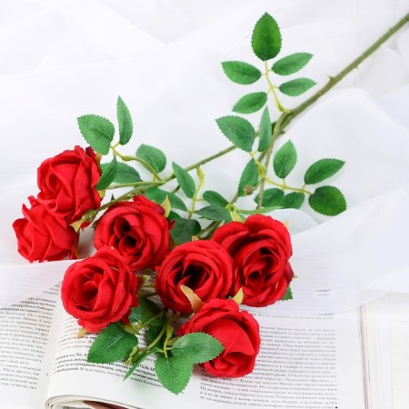 Artificial flowers "Septima" 5x65 cm, red