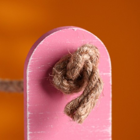 Wooden Kashpo 25.5 × 15 × 30 cm "AROMA", handle rope, pink coral Provence-2