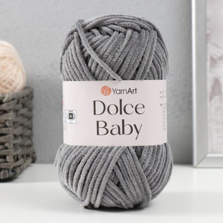 Yarn "Dolce Baby" 100% micropoliester 85m/50 g (760 gray)