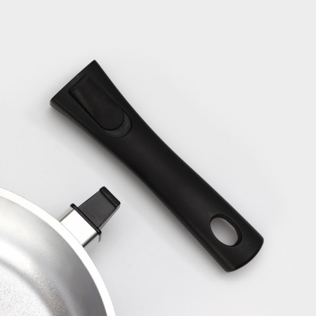 Pan, d = 24 cm, glass cover, removable handle, gray color-4