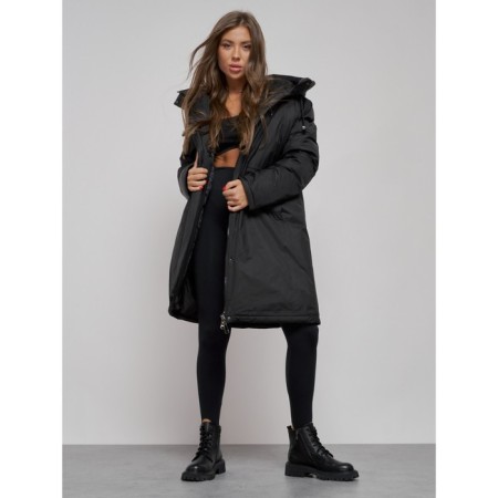 Coat insulated winter female, size 42, black color-9