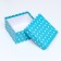 Gift box lid is, 19 x 19 x 10.5 cm. "Funny peas", Blue, White