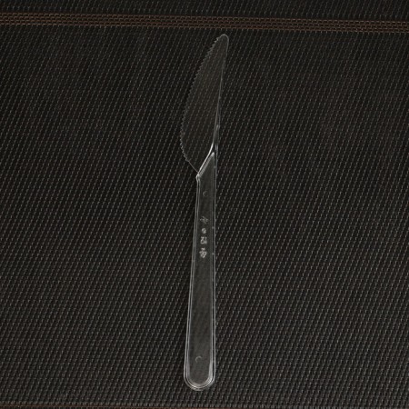 Plastic disposable knife "premium", 18 cm, transparent color, set of 6 pcs/pc.-4