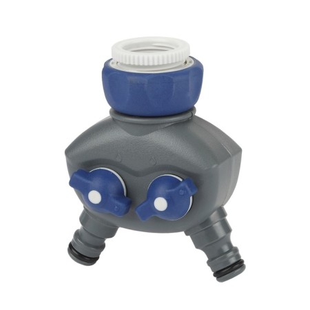 Distributor 2-channel, internal thread 1/2 "(12 mm)-3/4" (19 mm), fast-seal connection, plastic