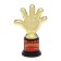 The award figure “Well done!”, Five, Cup, plastic, gold, 6.5 x 10.5 x 4 cm.