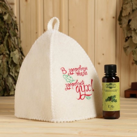 Gift set New Year hat "Healthy body" + flavor spruce-1